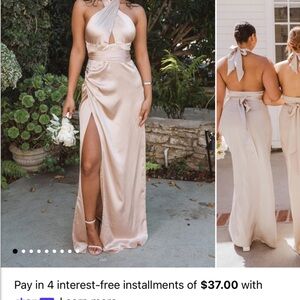 Show Me Your MuMu Champagne Satin Wedding Dress